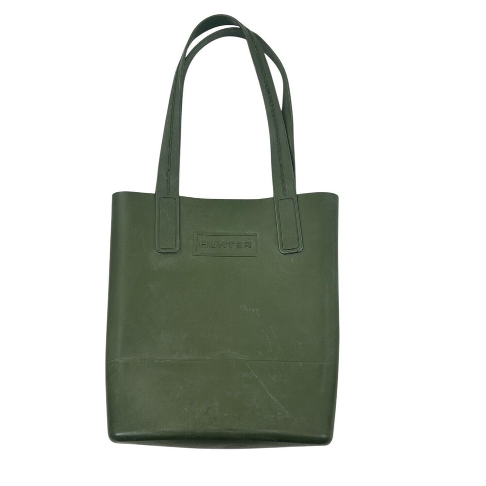 Hunter Tote Shoulder Bag Womens Rubber Green Open Style Double Top Handle Garden
